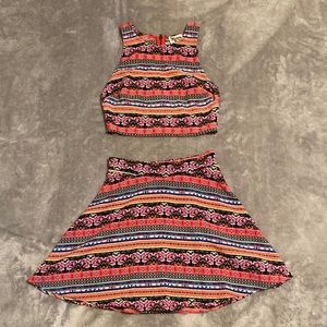 2 for $60 Show Me Your Mumu Cropped Top & Skirt Set Camille Circle Women's Sz S